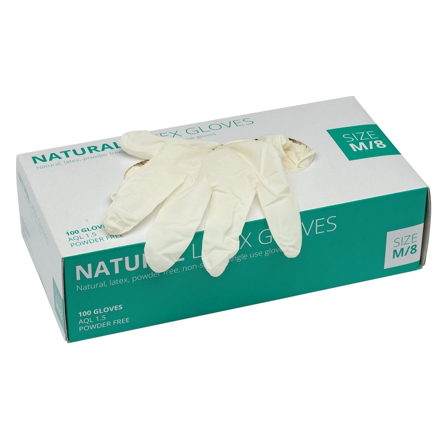 Draper White Latex Gloves - Size M/8 (Box of 100) -No. 30929