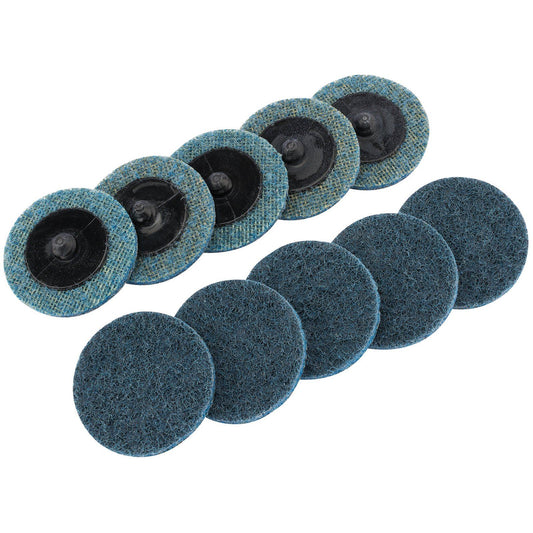 1x Pack Of 10 Draper 50mm Polycarbide Abrasive Pads Fine - 75622