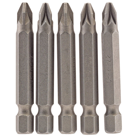 1x Pack Of 5 Draper No. 2 1/4" Hex PZ Type Insert Bit - 50mm Long - 64283