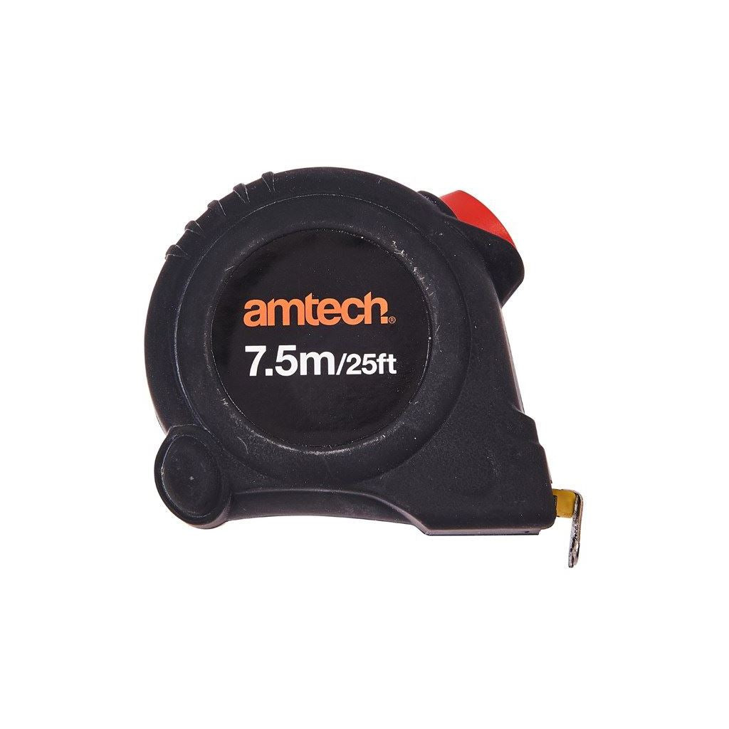 Amtech 7.5m x 25mm Self Locking Measuring Tape Roll Diy Home Garage Workshop - P1270