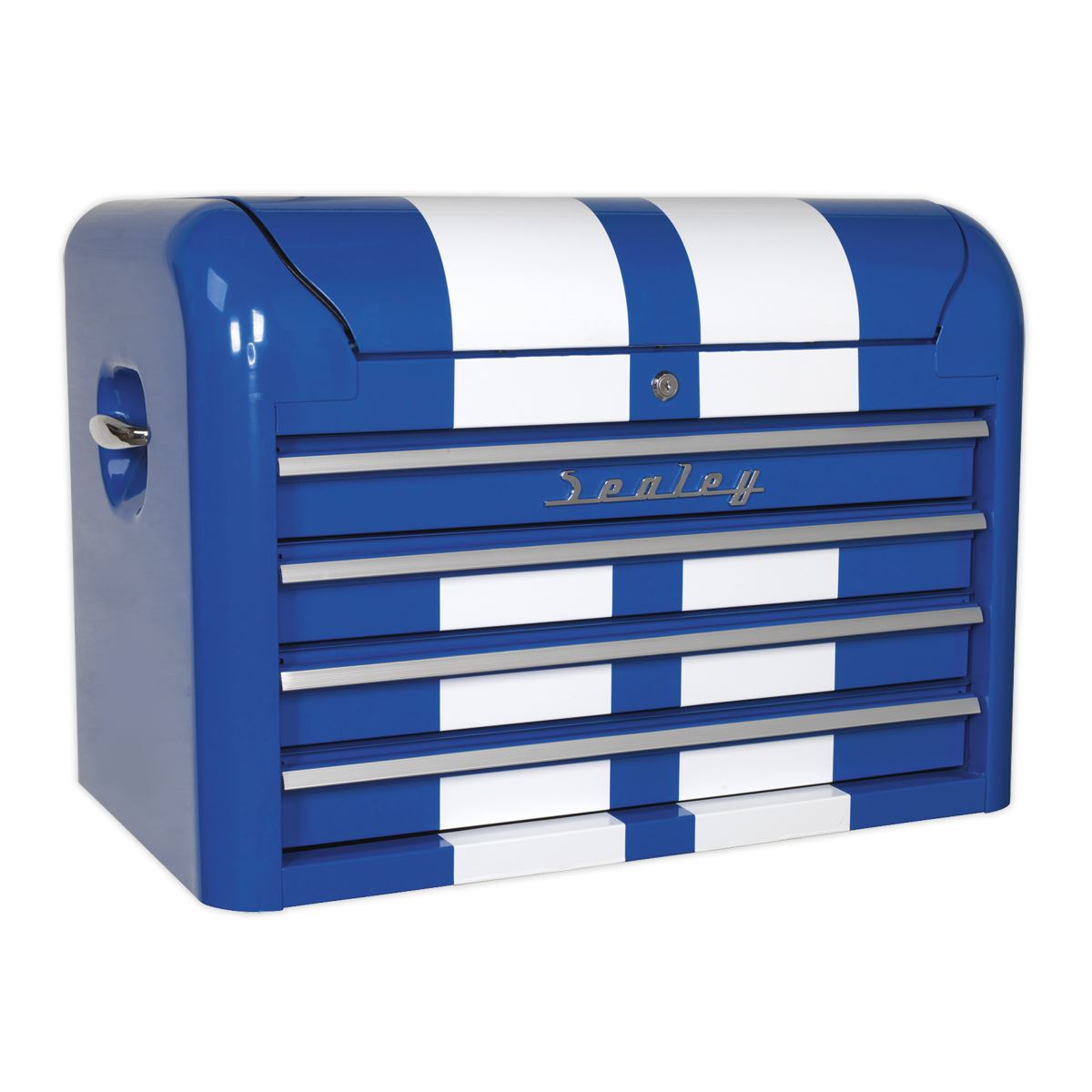 Sealey Topchest 4 Drawer Retro Style - Blue with White Stripes AP28104BWS