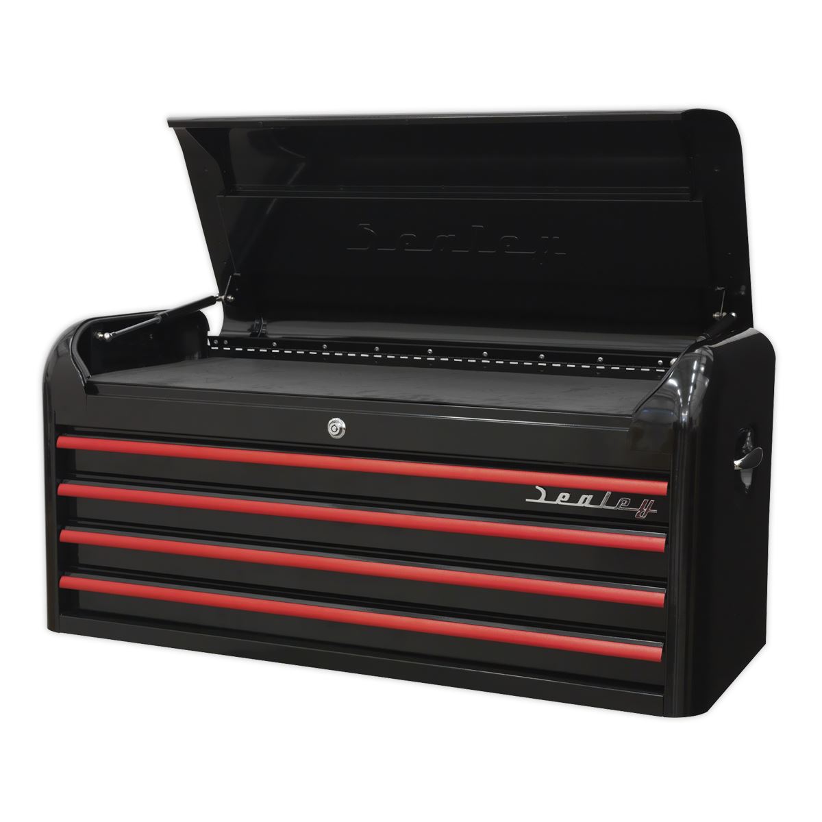 Sealey Topchest 4 Drawer Retro Style-Black//Red Anodised Draw Pulls AP41104BR