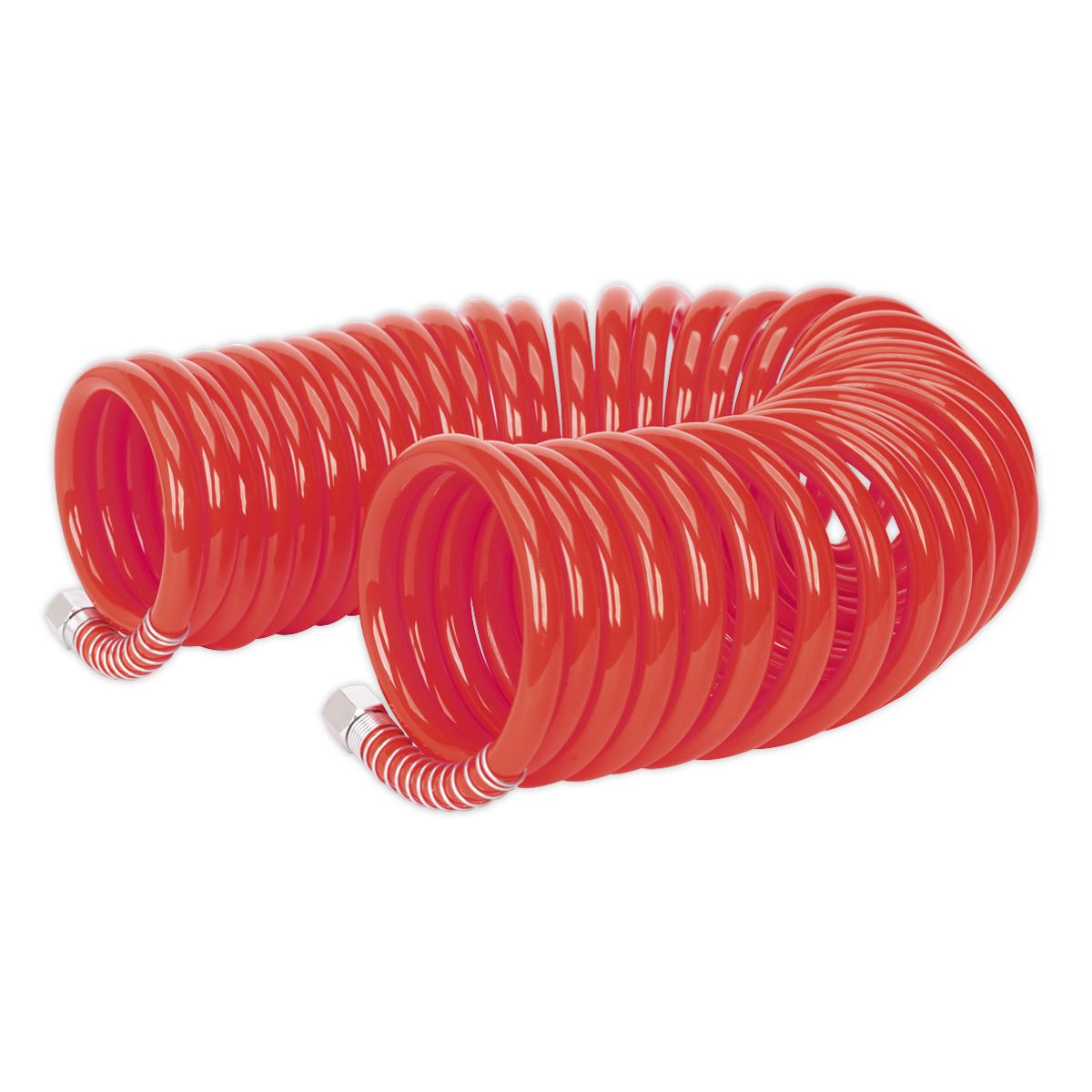 Sealey PU Coiled Air Hose 10m x 8mm with 1/4"BSP Unions AH10C/8