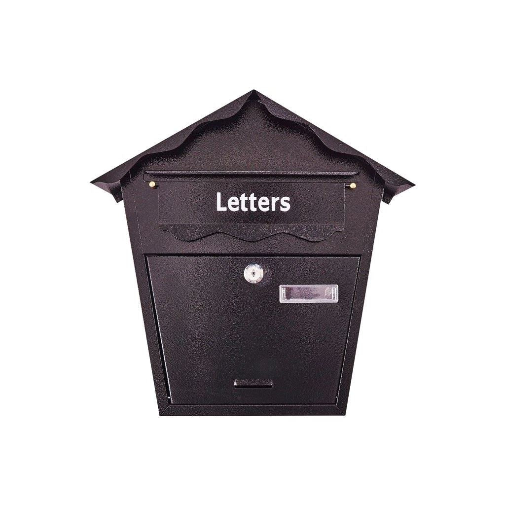 Amtech Heavy Duty Wall Mounted Steel Mail Letter Box Lockable Post Box Black - S5550