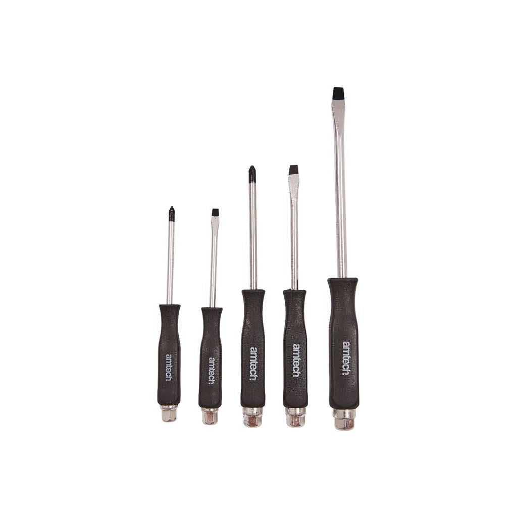 Heavy Duty Impact Go Thru Screwdriver Set 5x Magnetic Tip Phillips Slotted - L0035