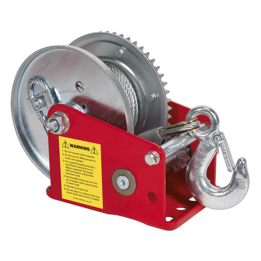 Sealey Geared Hand Winch with Brake & Cable 540kg Capacity GWC1200B