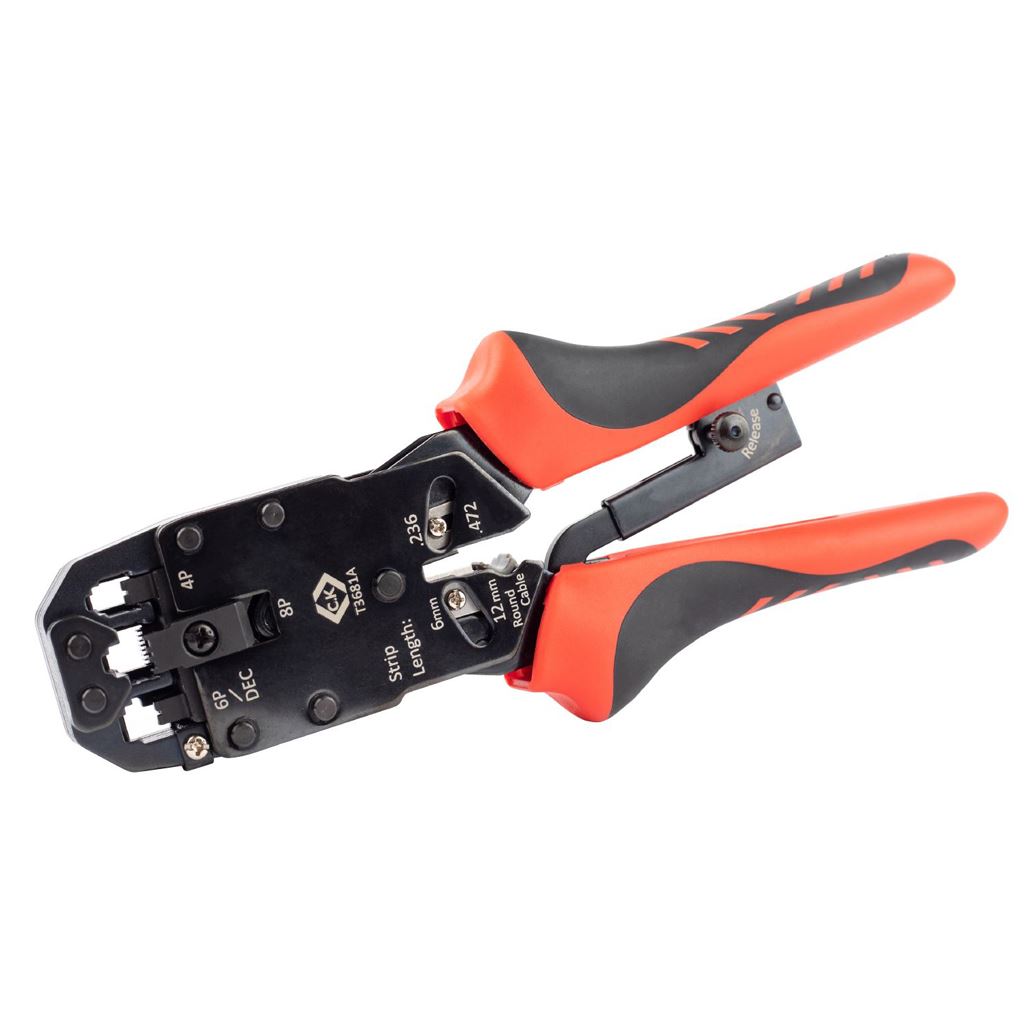 CK Tools Ratchet Crimping Pliers Mod Plug T3681A