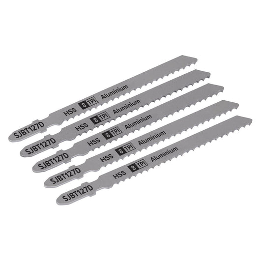 Sealey Jigsaw Blade Aluminium 100mm 8tpi - Pack of 5 SJBT127D