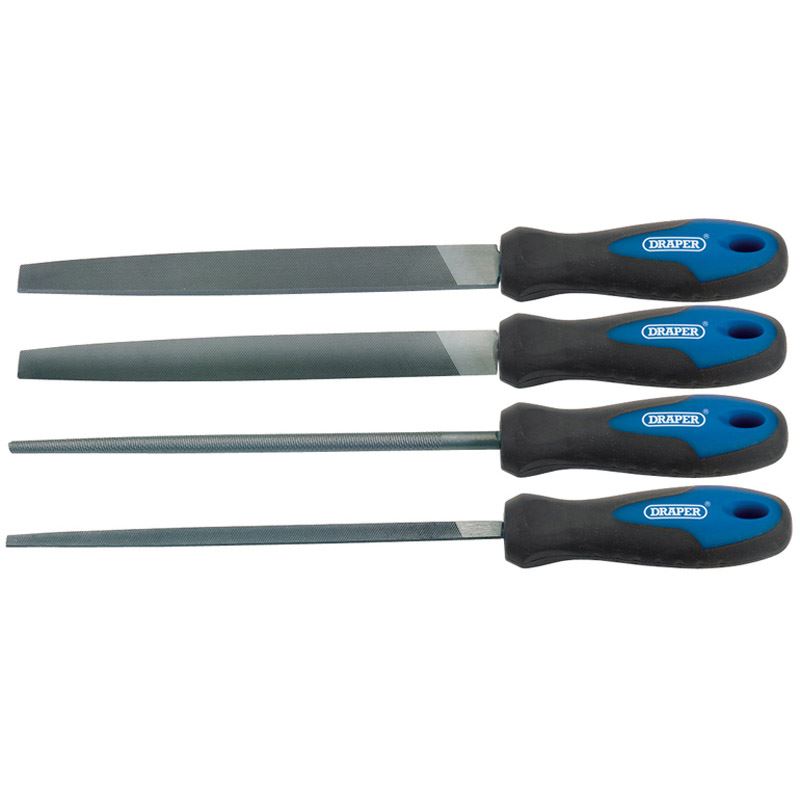 Draper Soft Grip Engineer's File Set, 200mm (4 Piece) - 44962