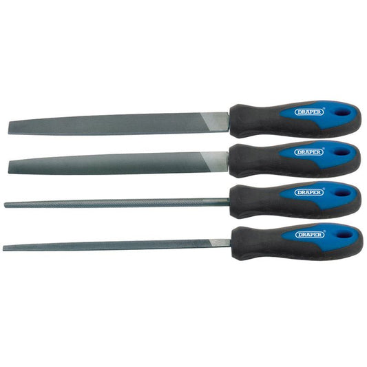 Draper Soft Grip Engineer's File Set, 200mm (4 Piece) - 44962