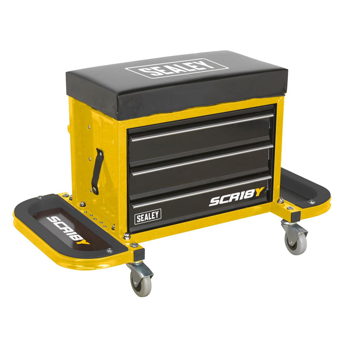 Sealey Mechanic's Utility Seat & Toolbox - Yellow SCR18Y