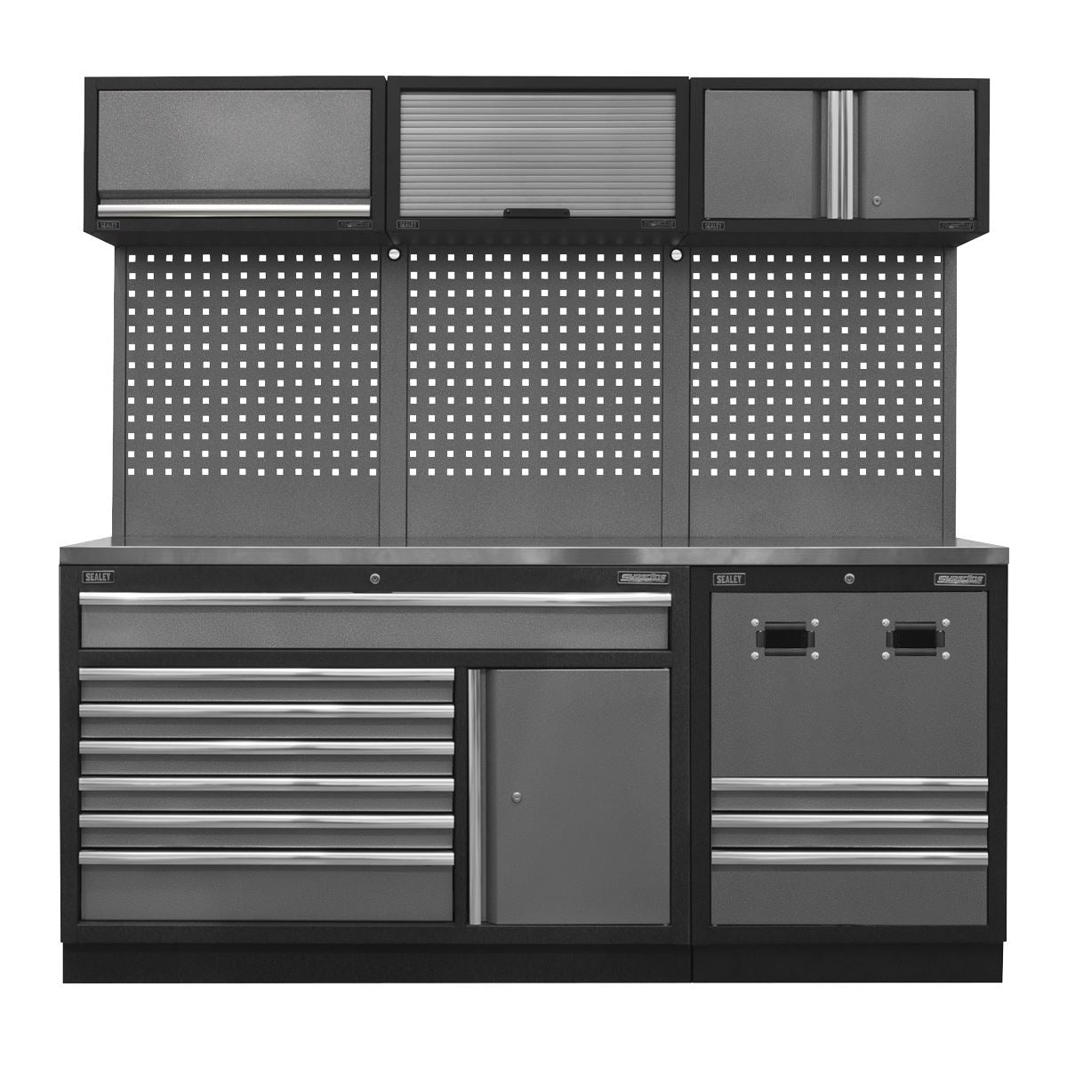 Sealey Modular Storage System Combo - Stainless Steel Worktop APMSSTACK14SS