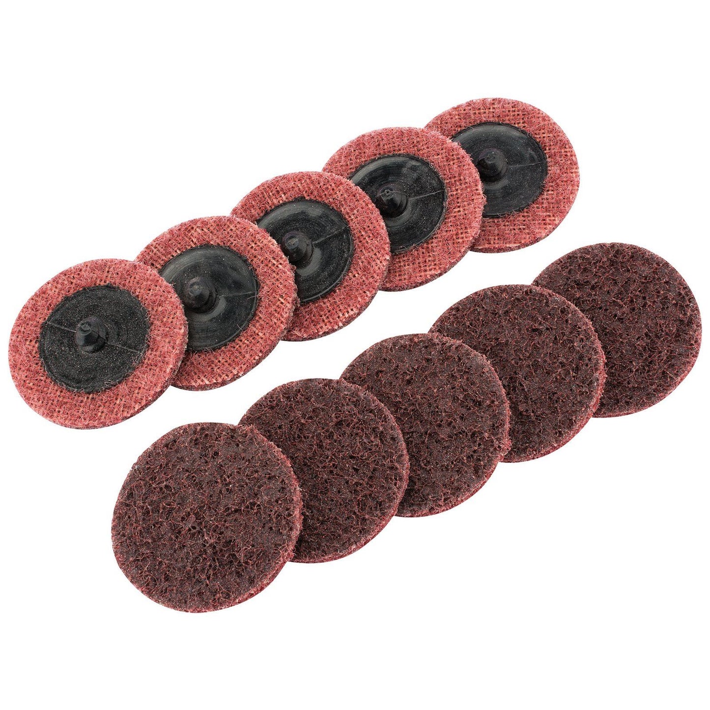 1x Pack Of 10 Draper 50mm Polycarbide Abrasive Pads - Medium - 75623