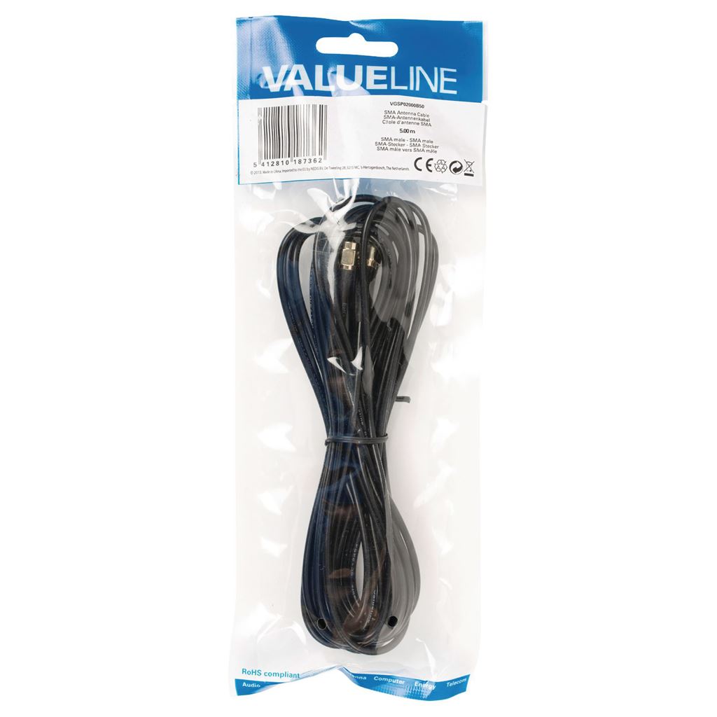 Glaxio SMA antenna cable SMA male to SMA male 5m black