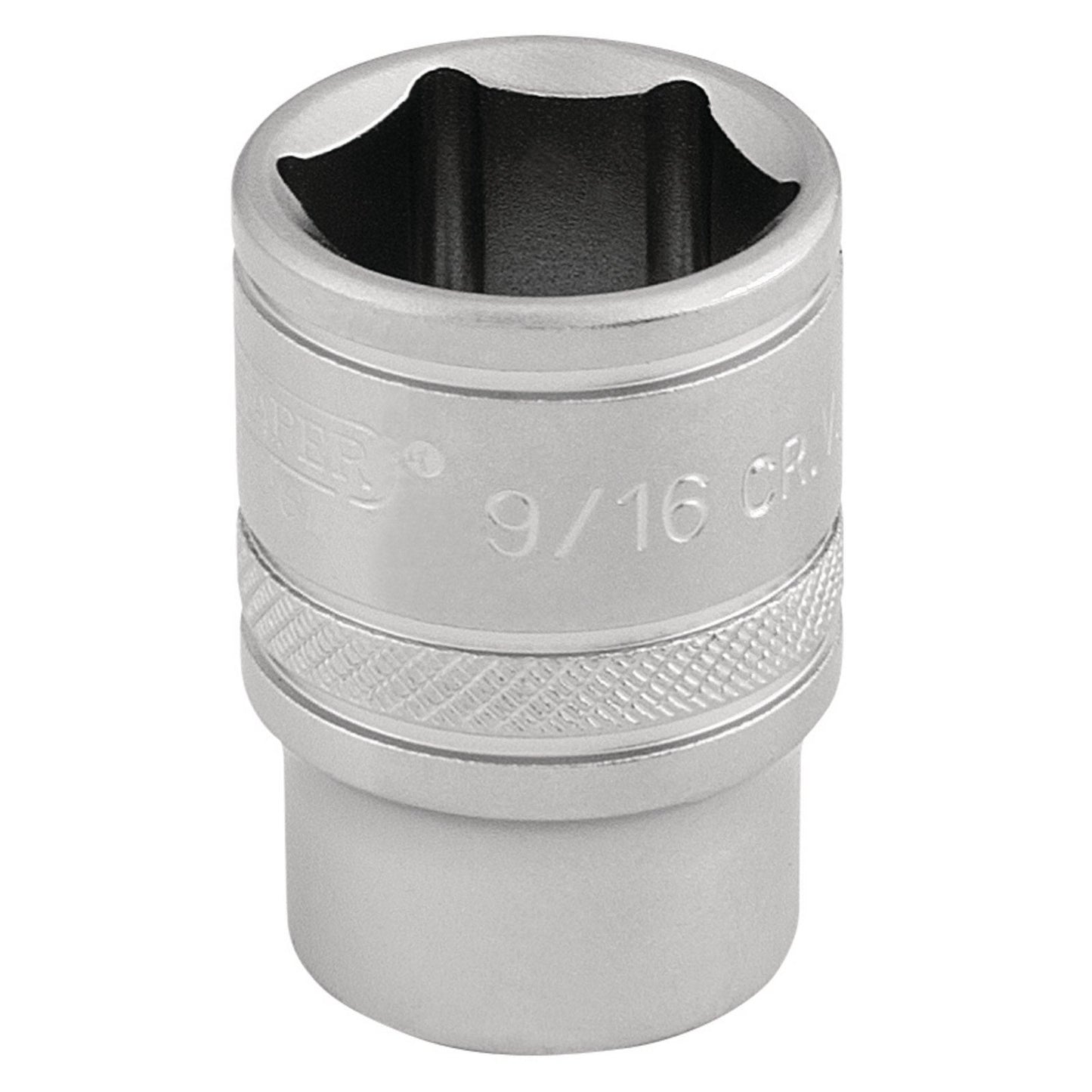 Draper Expert Quality Chrome 3/8" Square Drive 6 Point Imperial Socket - 9/16" - 16571