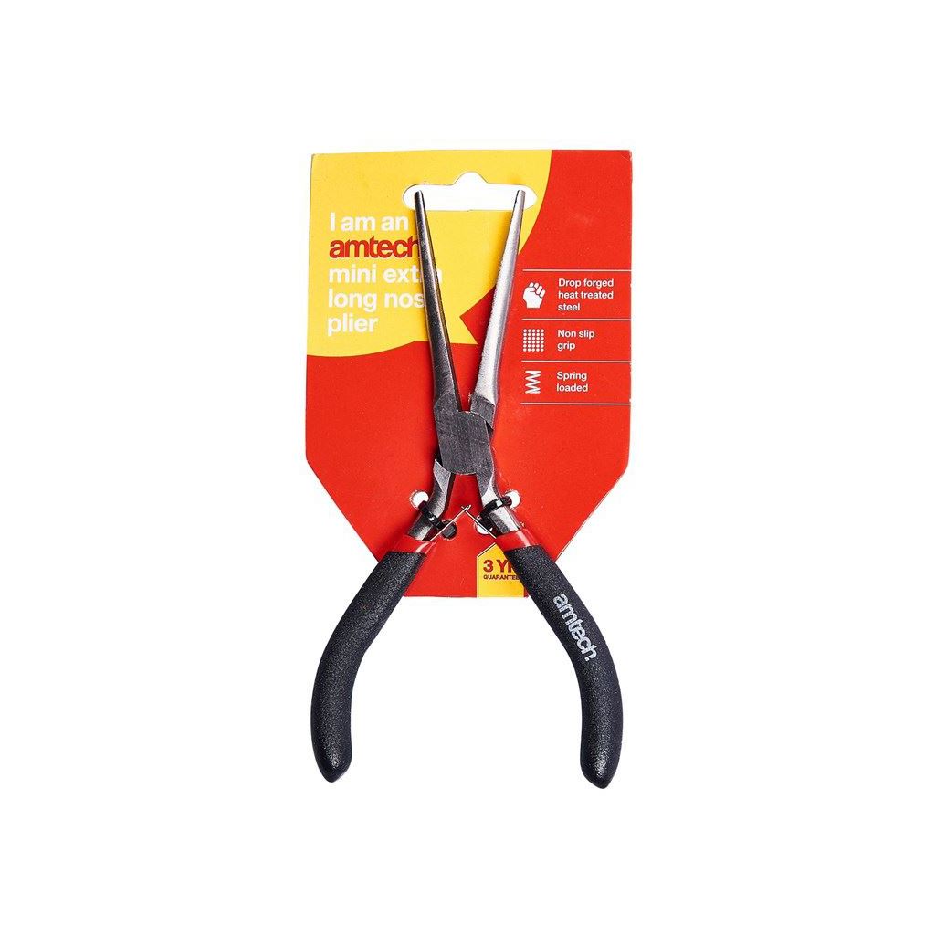 Mini Long Nose Plier Carbon Steel Jaws Precision Jewellers Tool Soft Grip Pliers - B3187