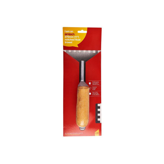 Amtech 11" Notched Float Trowel - Wooden Handle - G1610