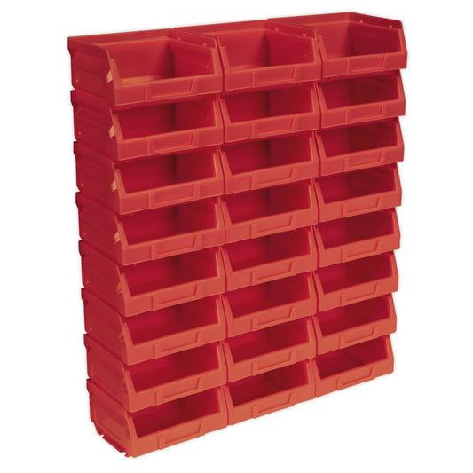 Sealey Plastic Storage Bin 105 x 85 x 55mm - Red Pack of 24 TPS124R