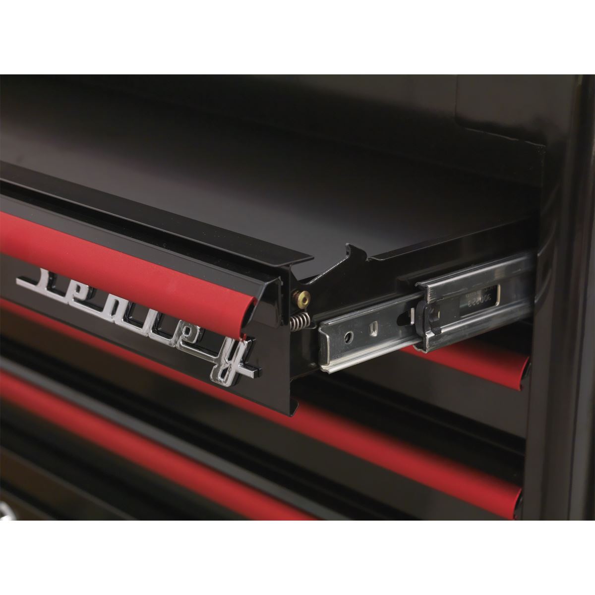 Sealey Mid-Box 2 Drawer Retro Style - Black/Red Anodised Draw Pulls AP28102BR