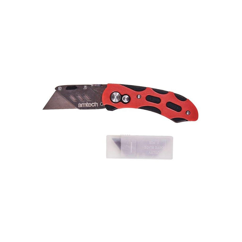 Amtech Folding Lock-Back Utility Knife - Comfort Grip - S0295