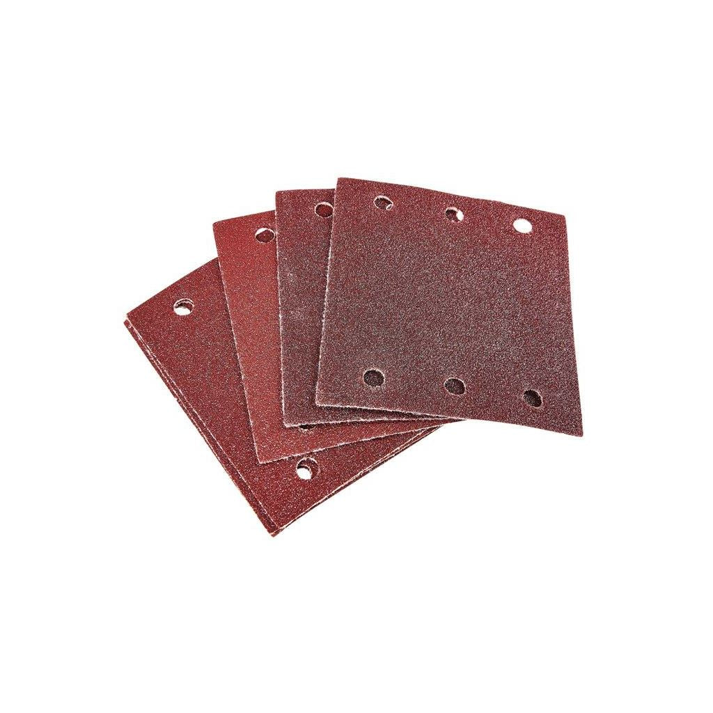 Punched Hook & Loop Sanding Square Sheet Multi Surface 110mm Pack Of 10 P80 Grit - V4045