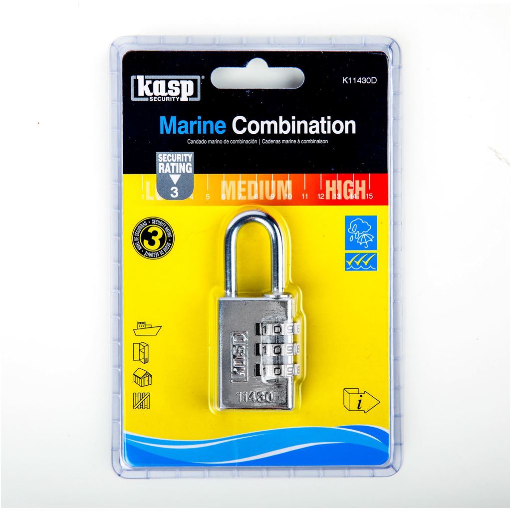 Kasp 114 Marine Combination Padlock 30mm K11430D