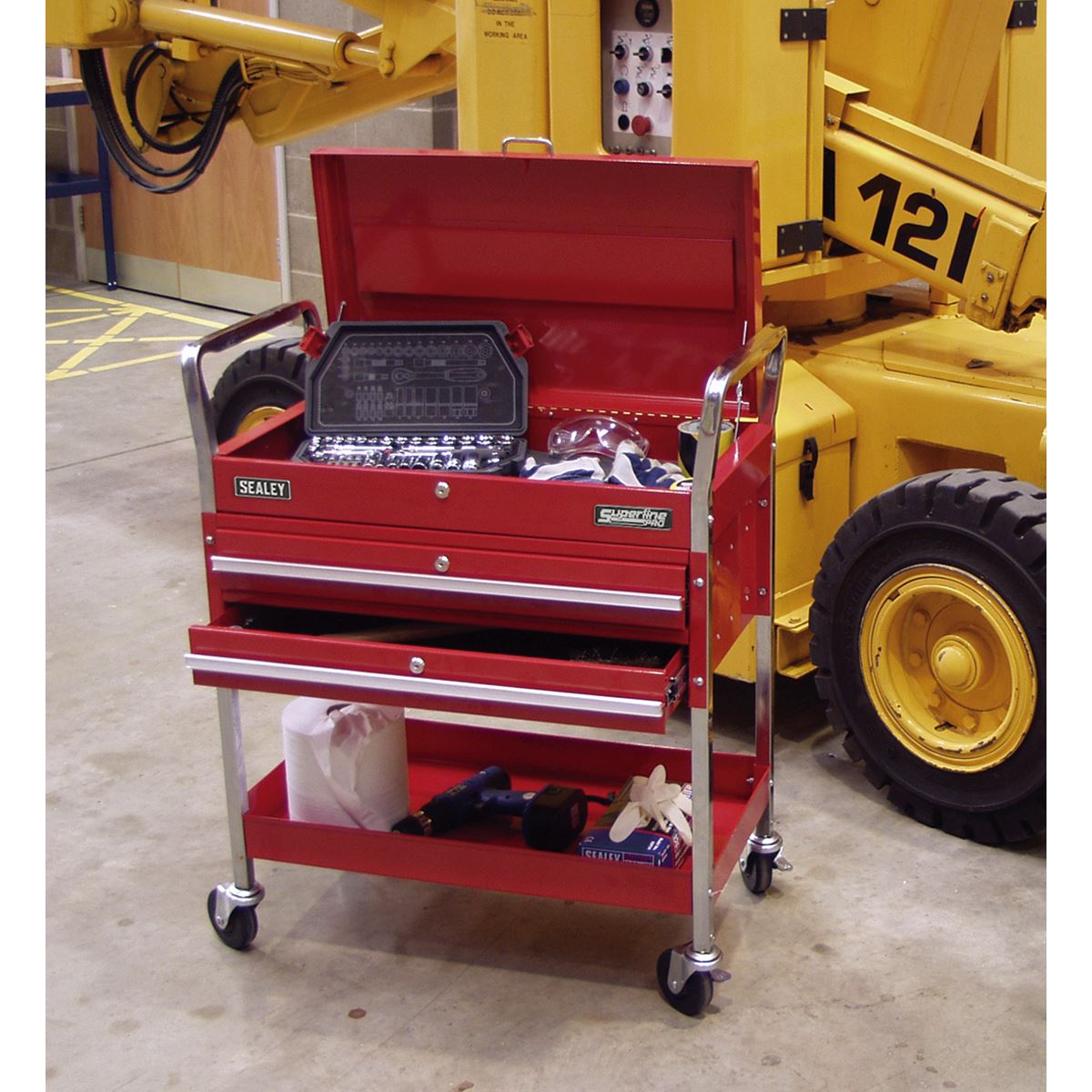 Sealey Trolley 2-Level Heavy-Duty with Lockable Top & 2 Drawers CX1042D