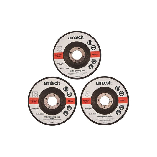 3x 115 x 6 x 22.23mm Metal Cutting Angle Grinder Discs Garage Depressed Centre - V1030