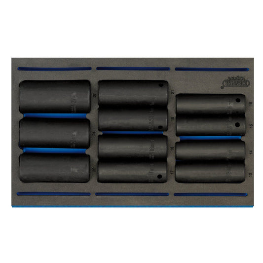 Draper 1/2" Sq. Dr. Impact Socket Set in 1/4 Drawer EVA Insert Tray (11 Piece) - 63483