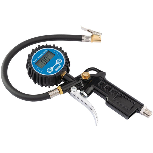 Draper Digital Air Line Tyre Pump Inflator Pressure Gauge Compressor 1/4" BSP - 91313