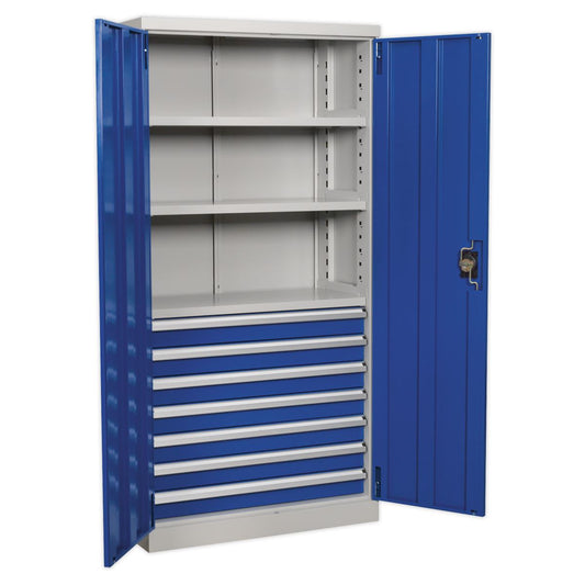 Sealey Industrial Cabinet 7 Drawer 3 Shelf 1800mm APICCOMBO7