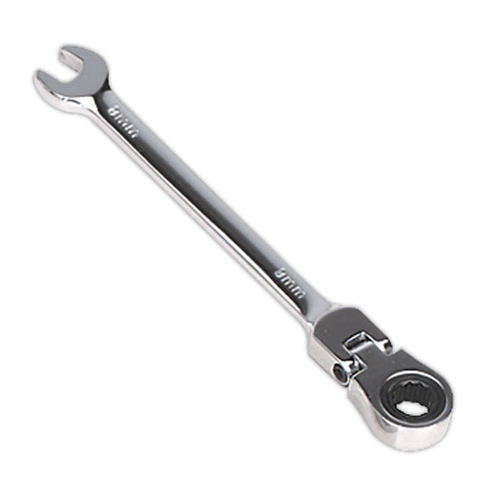 Sealey Flexi-Head Ratchet Combination Spanner 8mm FHRCW08