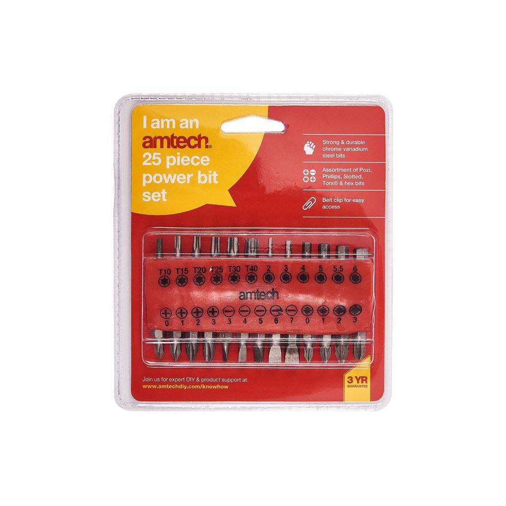 Amtech 25 Piece Power Bit Set - L3260