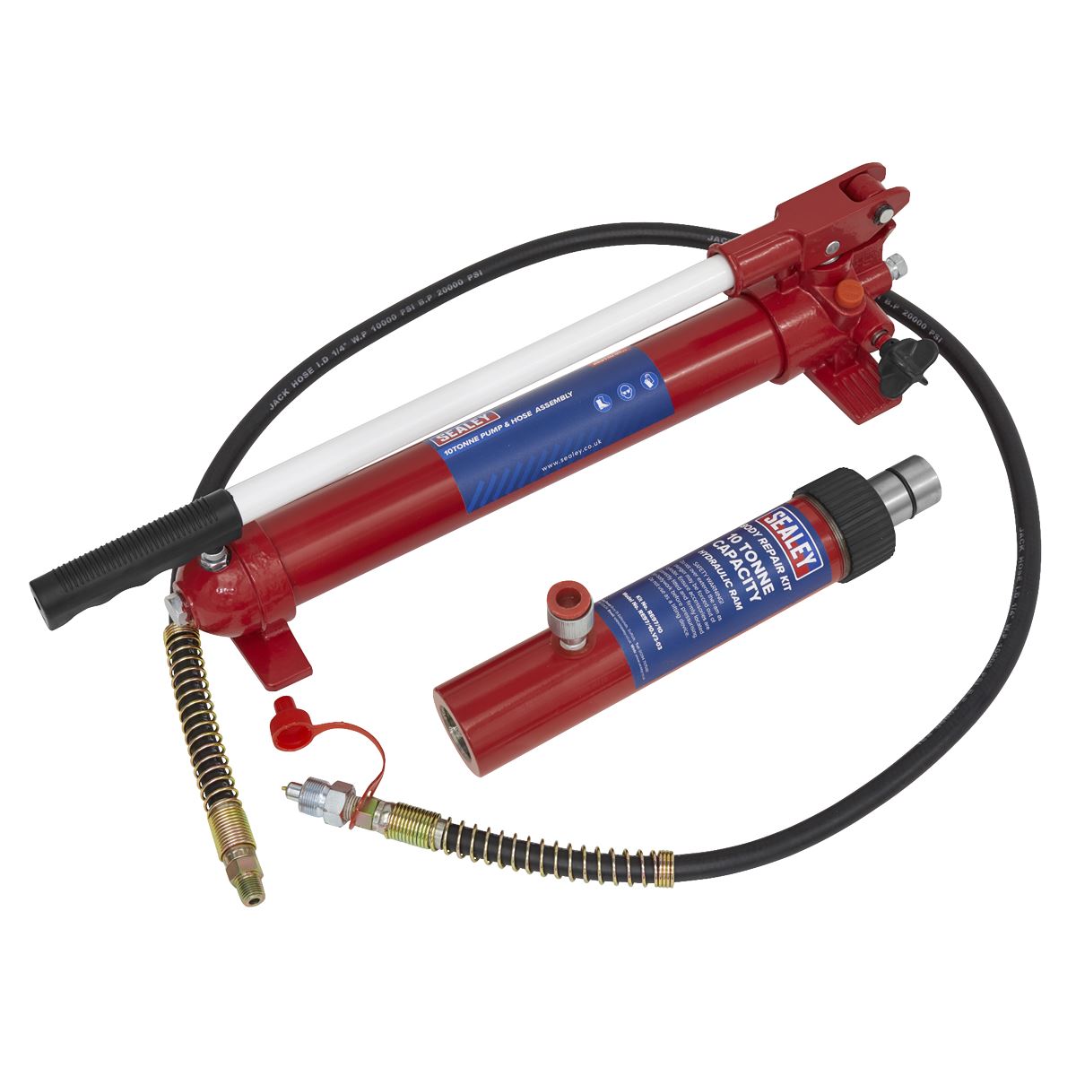 Sealey Push Ram with Pump & Hose Assembly - 10 tonne RE97.10-COMBO