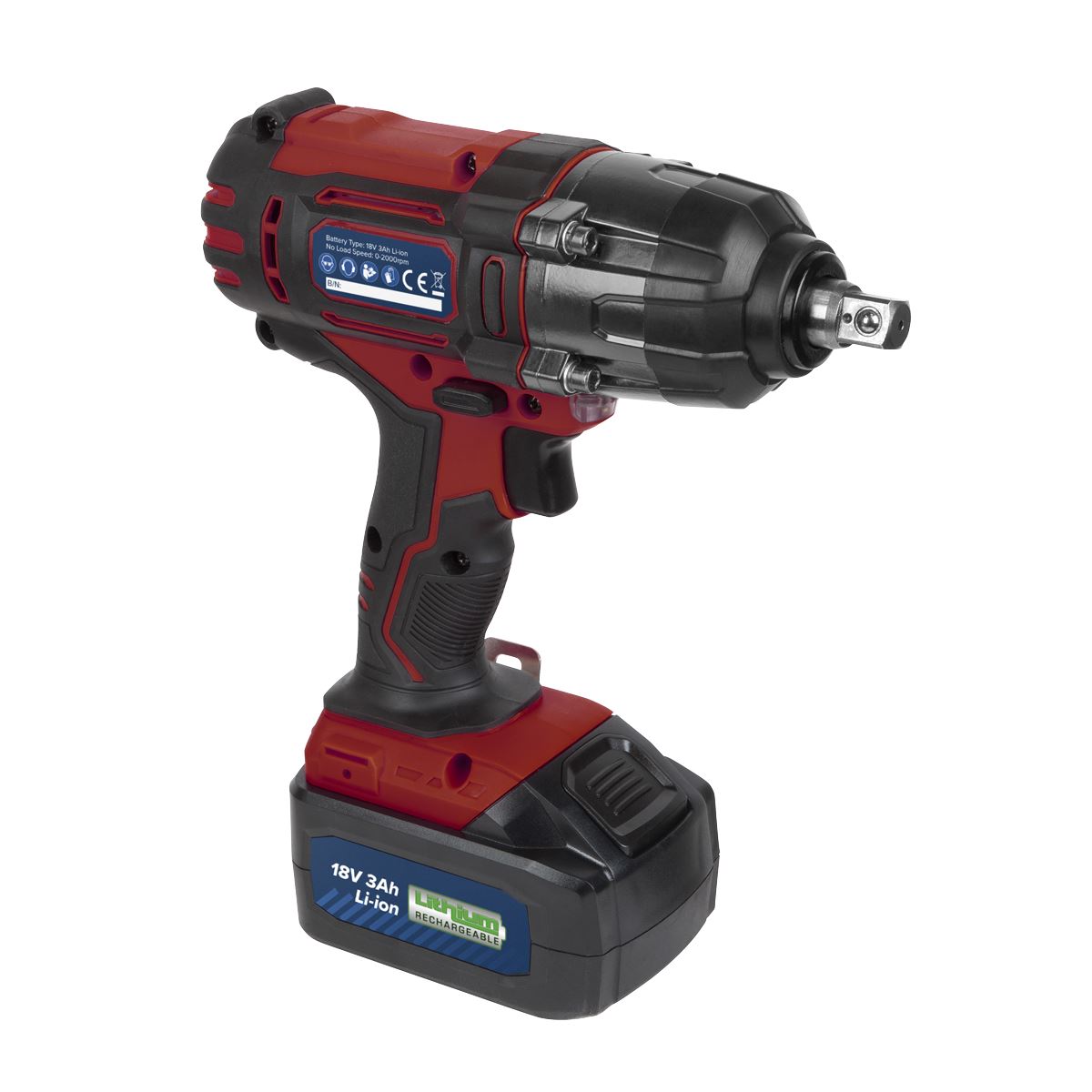 Sealey Cordless Impact Wrench 18V 3Ah Lithium-ion 1/2"Sq Drive CP400LI