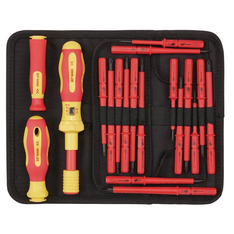 Draper Expert Interchangeable VDE Torque Electricians Screwdriver Set 19 Piece - 81762