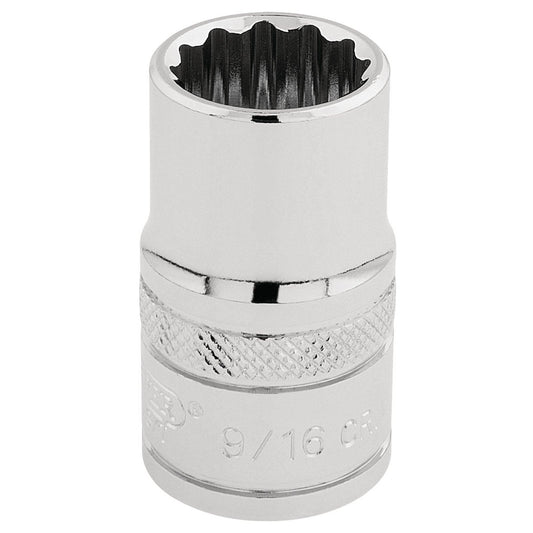 Draper Expert Quality 1/2" Square Drive Hi-Torq 12 Point Socket - 9/16" - 33609