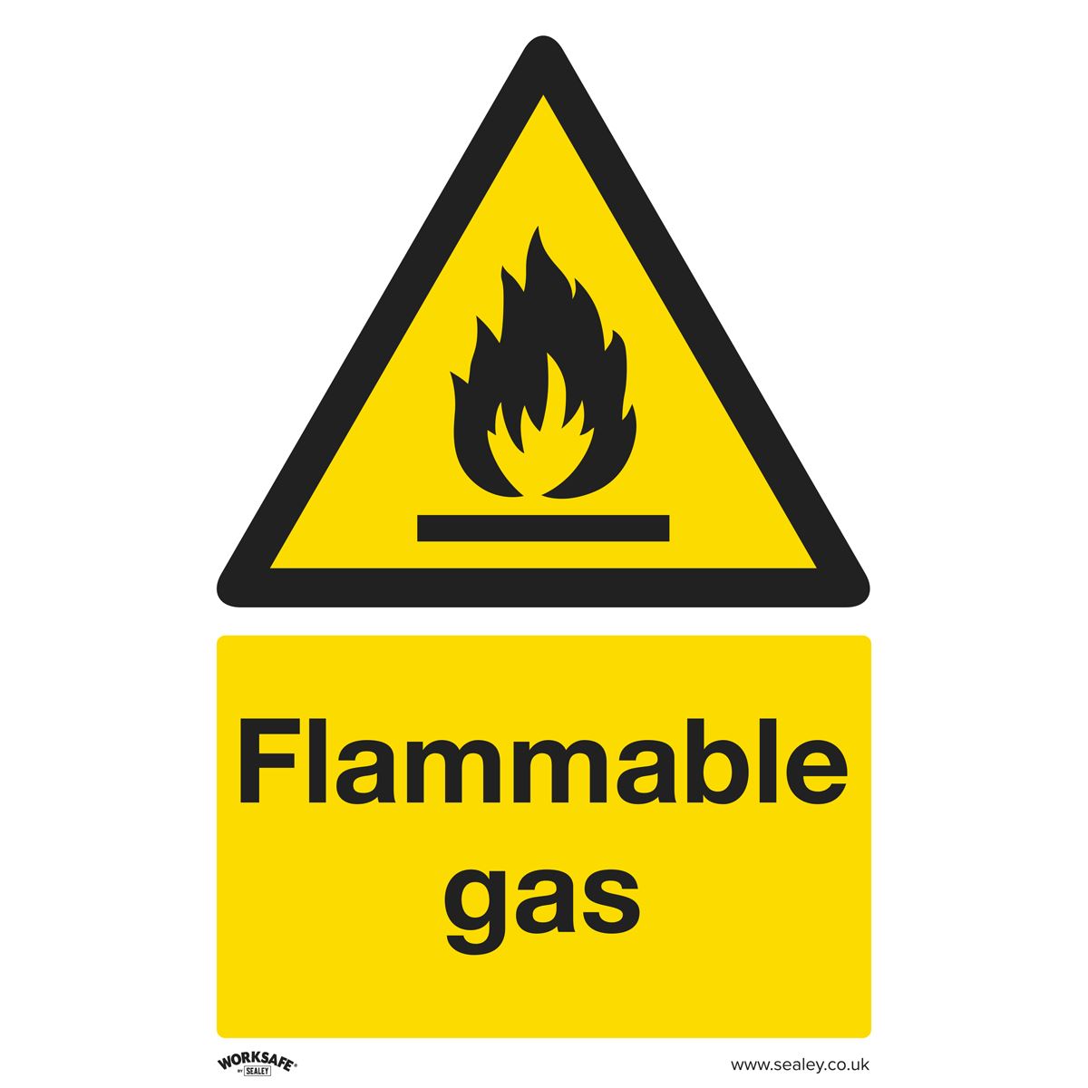 Warning Safety Sign Flammable Gas Self-Adhesive Vinyl - Pack of 10 SS59V10