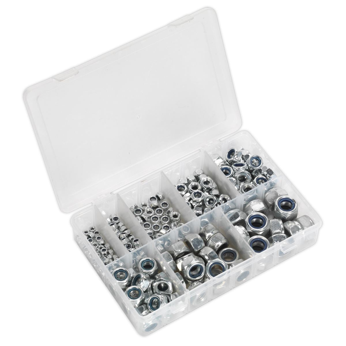 Sealey Nylon Locknut Assortment 255pc M4-M16 AB033LN