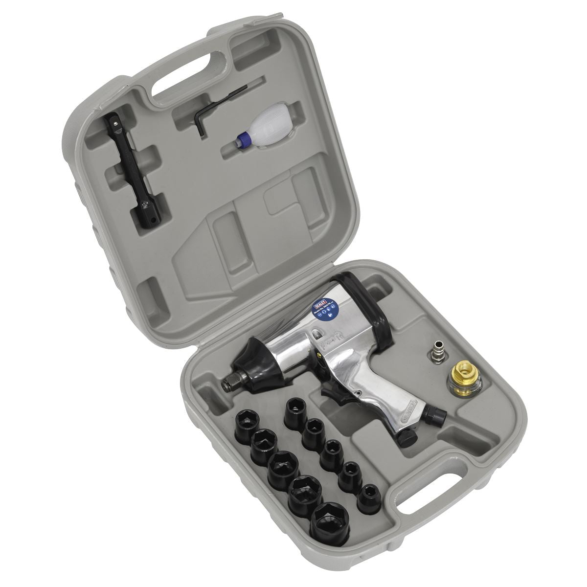 Sealey Air Impact Wrench Kit with Sockets 1/2"Sq Drive SA2/TS