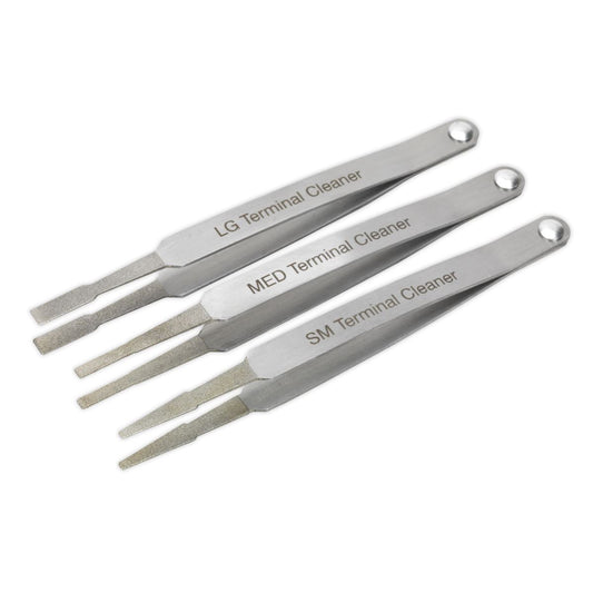 Sealey Terminal Cleaner Set 3pc - Diamond Grip VS9202