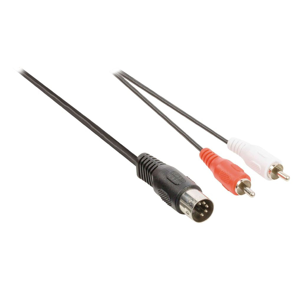 Glaxio DIN audio adapter cable 5-pin DIN male to 2x RCA male 1m black