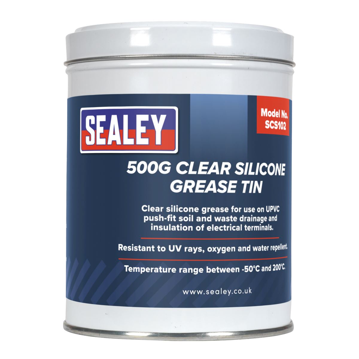 Sealey Silicone Clear Grease 500g Tin SCS102