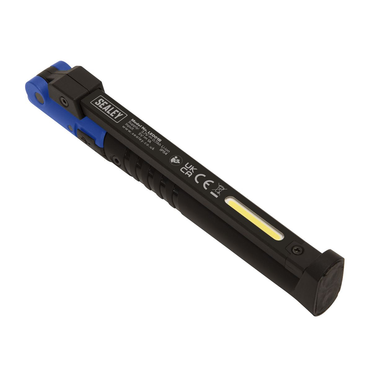 Sealey R/Charge Slim Folding Pocket Light 2 COB & 1 SMD LED - Blue LED01B