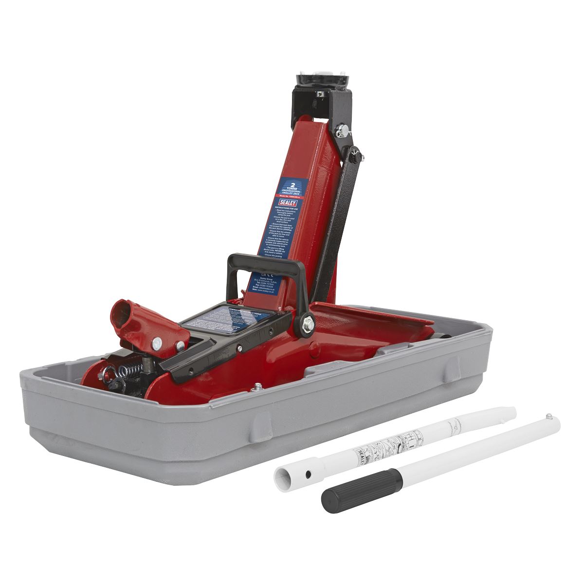 Sealey Trolley Jack 2 tonne Short Chassis with Storage Case 1100CXD