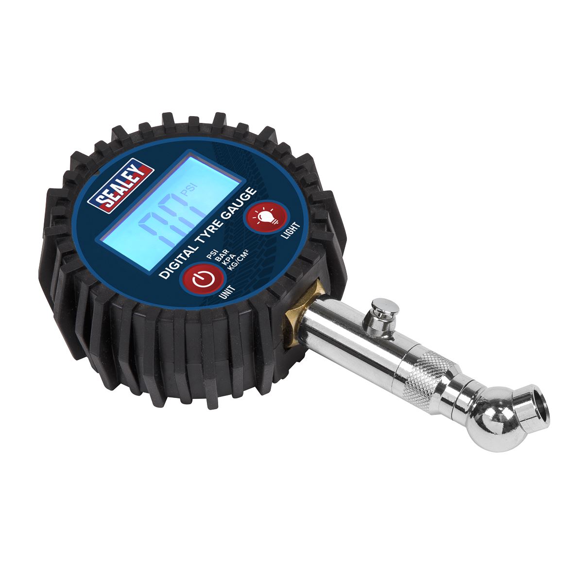 Sealey Digital Tyre Pressure Gauge with Swivel Head & Quick Release TST001