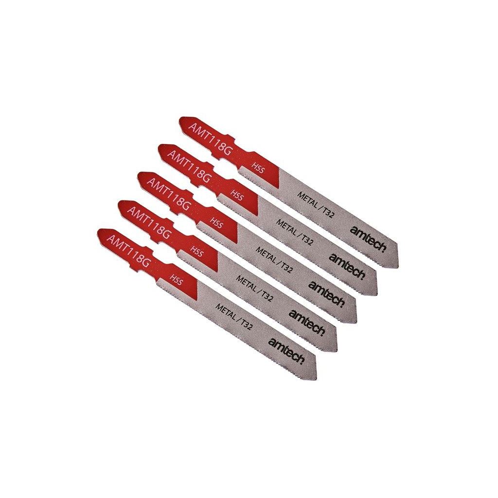 Amtech 5x Hss Jigsaw Blade Blades Set For Cutting Metal Cuts 0.5-1.5mm+32 Tpi - M1612