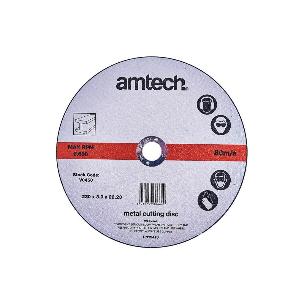 Amtech 1x Metal Cutting Discs Large 230mm/9" Thin Wheel Steel Grinder Blades - V0450