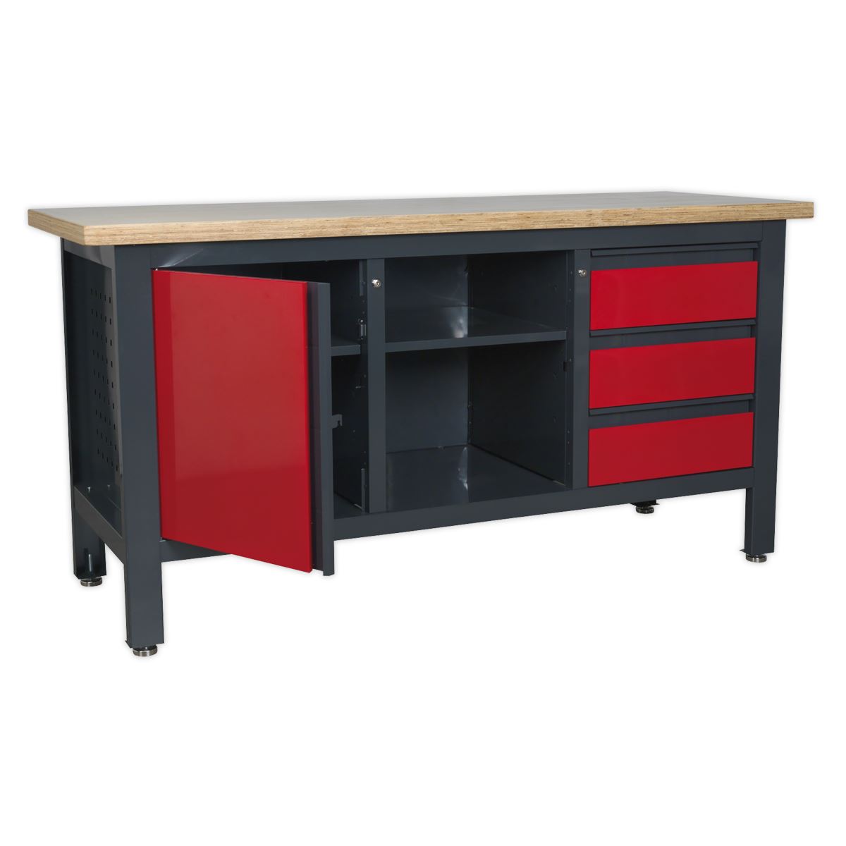 Sealey Workstation with 3 Drawers, 1 Cupboard & Open Storage AP1905B