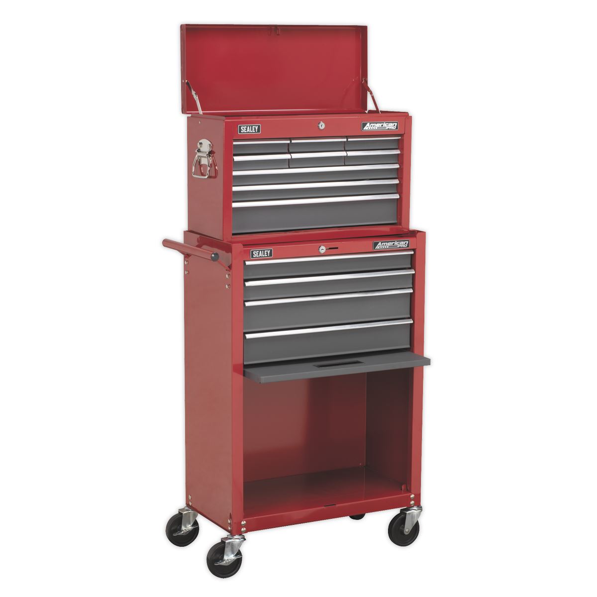 Sealey Topchest & Rollcab Combo 13 Drawer - Red/Grey AP22513BB